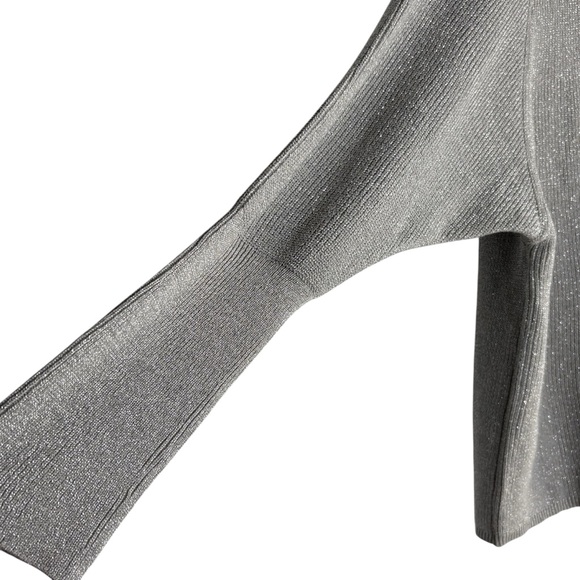 MAURICES Mock Neck Sparkly Metallic Knit Sweater in Gray Size XL—HOLIDAY VIBES - Picture 3 of 7